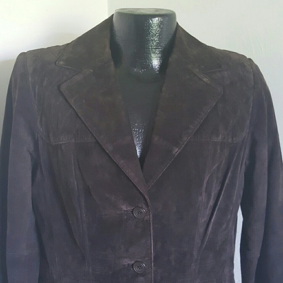 Liz Claiborne leather suede brown jacket women size LP - Picture 2 of 8